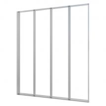 Mampara de Bañera Plegable,4 Hojas,Vidrio Templado 4mm,Gris Mate,Altura 140cm