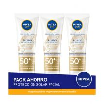 NIVEA SUN Pack ahorro Protección Facial Fluido Antimanchas Luminous 630 FP50+. Protección UV alta.