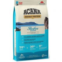 Acana Pacífica | Pienso premium sin cereales para perros adultos, elaborado en Canadá con ingredientes locales. 70 % de pescado salvaje y 30 % de fruta, verdura y extractos vegetales. Con proteínas