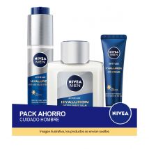 NIVEA MEN Pack ahorro cuidado personal gama Hyaluron - Contiene gel, contorno de ojos y affershave