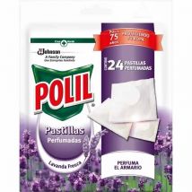 Polil® Pastillas Lavanda Fresca, Perfuma el armario y protege tu ropa, 24 Unidades