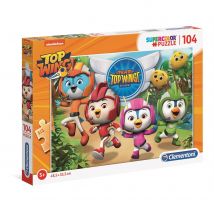 Puzzle Top Wing 104 piezas Clementoni, juego educativo infantil, estimula la concentración y la motricidad fina, ideal para niños a partir de 6 años, diseño de dibujos coloridos