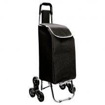 Carro de la Compra Plegable con 6 Ruedas para Subir Escaleras, Carrito del Mercado, Impermeable de 42L litros (Negro) coshano