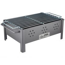 barbacoa de sobremesa con parrilla cincada 31x21x14cm imex el zorro
