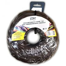 Edm Cable Textil Trenzado Paralelo 3x2.5mm Marrón 5mts Resistente y de Alta Calidad