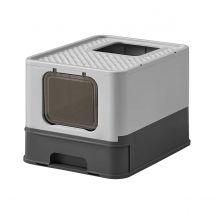 Feandrea Arenero para Gatos, Caja Arena con Bandeja Extraíble, Pala, Cepillo, Espacioso para Gatos Grandes, Carga de 15 kg, Antifiltración, Antiescapes