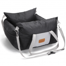 Nobleza - Asiento de Coche para Perros Pequeños, Asiento Elevador para Perros con Bolsillos de Almacenamiento y Cojín Reversible, Cama de Viaje para Mascotas de Hasta 11 kg, Negro, L58*W56*H33cm