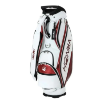 Honma Staff Bag 12496  Bolsa de Golf para Carrito, Blanco/Rojo