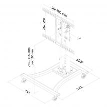 Neomounts NewStar PLASMA-M1200 - Soporte de Suelo móvil para TV, Color Plateado