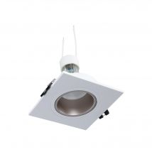 Barcelona LED KIT Aro downlight cuadrado 93x93mm (blanco/champagne) + Bombilla GU10 5,4W + Portalámparas