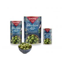 Los Hechizos del Sur Aceitunas Sarasa el sabor único de las aceitunas verdial aliñadas con especias tradicionales que transportan tu paladar a los sabores más auténticos y aromáticos del sur de España