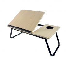 Bandeja para Cama Desayuno - Mesa Plegable para Portátil - Bandeja Abatible - Mesa Pequeña para Ordenador Dormitorio Salón Comedor, Madera DISPONIBLE EN DOS COLORES (Blanco, Natural, Wengue)