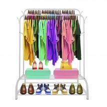 Perchero Burro Premium Maxi 2 Stand Nyana Home 157x110x56cm Blanco