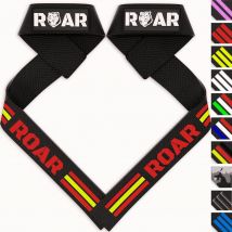 Roar® Correas Levantamiento de Pesas Profesionales 100% Algodón, Straps Powerlifting, Agarres para Gym, Agarraderas Gimnasio para Peso Muerto, Crossfit Weight Lifting