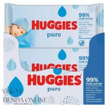 Huggies Pure Aqua 99% Toallitas Húmedas para Bebé Caja de 10 Paquetes de 56 Toallitas