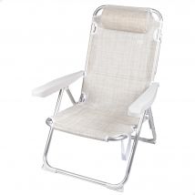 Silla playera alta multiposición Aktive, Silla de playa alta, Silla multiposición, Silla playa plegable, Silla de playa plegable Aktive, reclinable y ligera con asa de transporte y cojín, Peso máx.