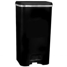 COM-FORT HOUSE  Cubo de Basura con Pedal  Capacidad de 37 Litros  Cubo Reciclaje  Color Class Negro Limpieza Fácil