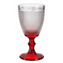 Gerimport Set 6 Copas de Vino Cristal Puntos Rojo 33 Cl