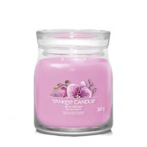 Yankee Candle Wild Orchid vela Alrededor Ámbar, Plátano, Bergamota, Hibisco, Jazmín, Mandarina, Almizcle o almizcle, Orquídea, Hoja de palma, Sándalo, Fresa Púrpura 1 pieza(s)