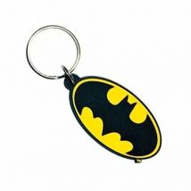 DC COMICS Llavero Goma Batman Logo Negro Amarillo