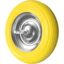 Rueda Maciza para Carretilla Obra y Jardín con Llanta Metálica Antipinchazos Impimchable Jardineria Uso Profesional y Doméstico