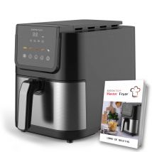Freidora de Aire Master Fryer 5L Boston Tech, 1500W, 5 Programas, Pantalla LED, Control Táctil, Temperatura Ajustable, Cesta con Recubrimiento Cerámico sin PFAS, +35% Más Alargada, Temporizador,