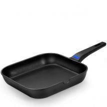 Monix Solid Plus - Sartén Grill Asador de aluminio fundido con antiadherente Classic. 24 o 28 cm lisa o rayas. Sartenes cocina