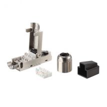 Equipar 121172 conector RJ-45 Negro, Acero inoxidable