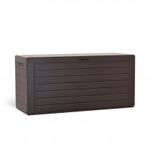 Baúl de jardín 280 litros PROSPERPLAST Boardebox de plástico en color ocre oscuro 116 x 43,8 x 55 cm