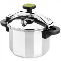 Monix Classica - Olla a presión tradicional en acero inoxidable 4 a 12 litros. Rápida. Para cocina de gas, vitro e inducción.