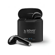 Savio TWS-02 - Auriculares inalámbricos con Bluetooth, Color Negro