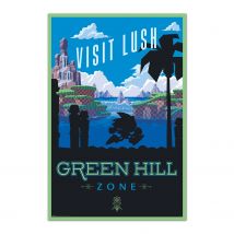 Grupo Erik Póster Sonic The Hedgehog, Visita Lush Green Hill Zone - Lámina decorativa Sonic/Póster gamer - Decoración gaming habitación, Decoración Sonic con licencia oficial