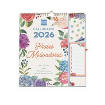 Finocam - Calendario de Pared Plus 16 Meses 2025 2026 Mes Vista Septiembre 2025 - Diciembre 2026 (16 meses) Frases motivadoras Español