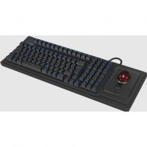KeySonic TAS KSK-8202ELU-T - Teclado Trackball, Diseño Estadounidense, Color Negro