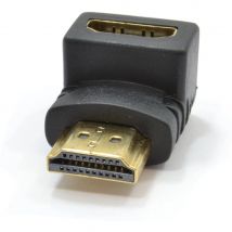 Actecom Codo Adaptador HDMI 1.4 Negro Ángulo 90º Grados Empalme Extensión Unión Enchufe ARC Video 3D XHD 4K Full HD 1080p