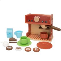 WOOMAX - Cafetera de madera infantil con accesorios