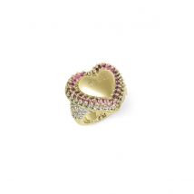Guess Anillo Mujer Beloved De Acero Dorado, Rosa Talla Europea 54 Talla España 14,00