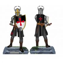 Escudo-maza de resina Templario Negro, 8