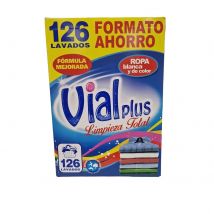 Detergente en polvo VIALPLUS limpieza total 126 lavados formato ahorro