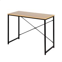 Max Home - Mesa escritorio, tablero de madera, estructura de acero negro, con refuerzo en X para más estabilidad, oficina y estudio, estilo industrial y moderno, resistente y estable, escritorios,