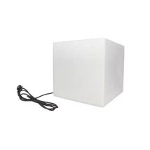 Perel Cubo luminoso para uso de jardín, interior y exterior, 38 cm, cable de alimentación, cable de 3 m, E27, IP65, blanco
