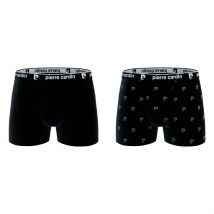 Pack de 2 Calzoncillos Bóxer de Algodón, BCX2 Black + Logo Black, Pierre Cardin
