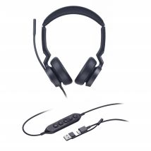 Yealink UH46 Dual UC USB-C/A Auriculares Diadema con cable Oficina/Centro de llamadas USB Tipo-C / USB Tipo-A Negro