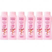 (PACK DE 6 ENVIO INCLUIDO) Gel de Baño Tulipán Negro Besitos de Fresa, 650 ml - Hidratación y Fragancia Duradera