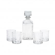 Set de Vaso Decantador Elegante con Tapas de Cristal y Vasos a Juego