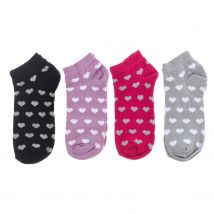 OX-Pack 4 Calcetines Tobilleros con Estampado 889 para Mujer