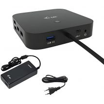 I-Tec USB-C HDMI DP Dock PD100W 2X LCD Dock + CHARGER-C112W