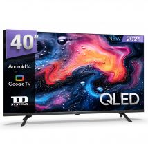 Smart TV 40 pulgadas Qled Full HD Hey Google Official Assistant con control por voz. Televisor Android 14 - TD Systems K40DLK21GLQ