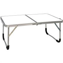 Gerimport Mesa de Camping Plegable Blanco 26x60x40 Cm