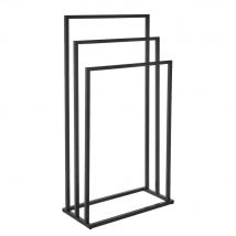 Toallero pie múltiple 3 brazos en negro de metal Lola Home